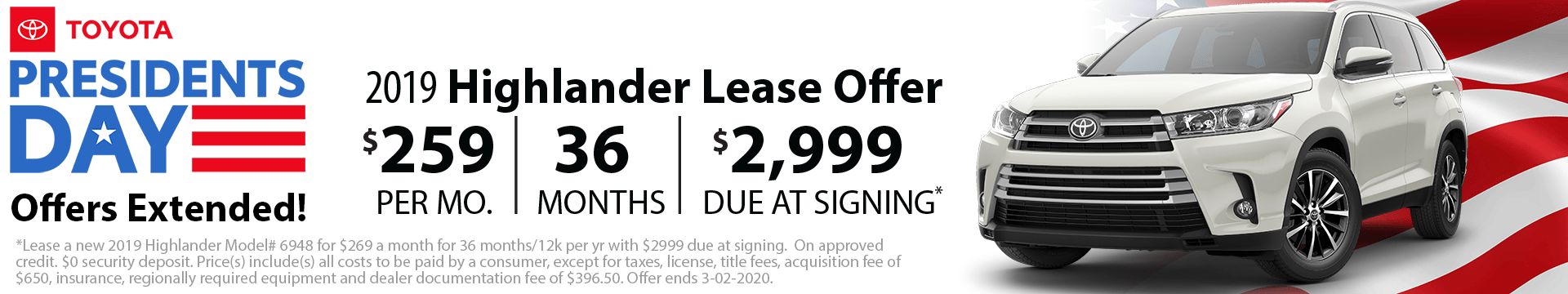 2019 Highlander Special Lease Offer 2019 Highlander Special Lease Offer