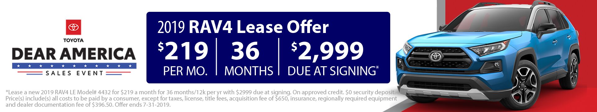 2019 RAV4 Lease 2019 RAV4 Lease