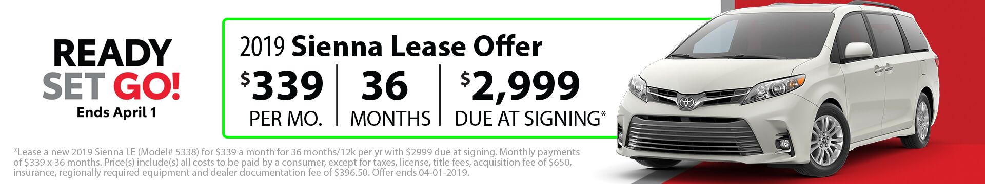 2019 Sienna Lease 2019 Sienna Lease