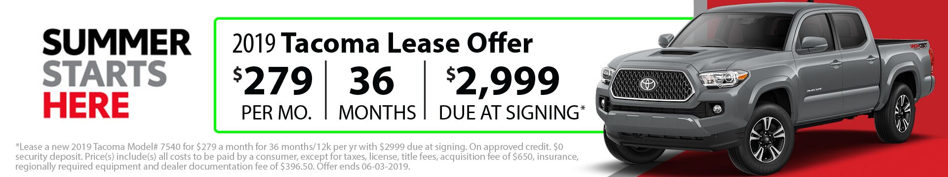 2019 Tacoma Lease 2019 Tacoma Lease