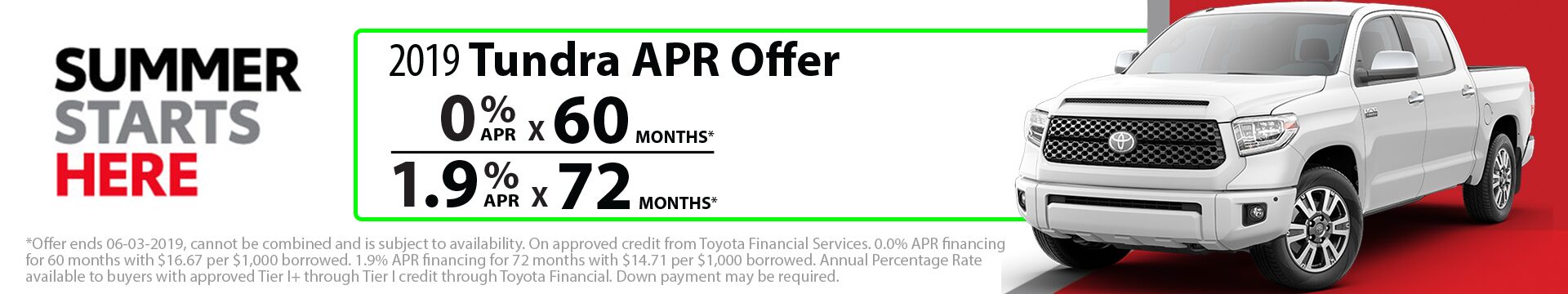 2019 Tundra APR Offer 2019 Tundra APR Offer
