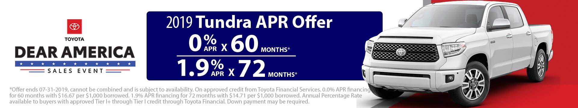 2019 Tundra APR Offer 2019 Tundra APR Offer