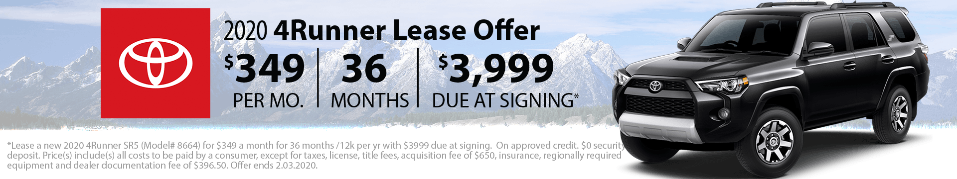 2020 4Runner Special Lease Offer 2020 4Runner Special Lease Offer