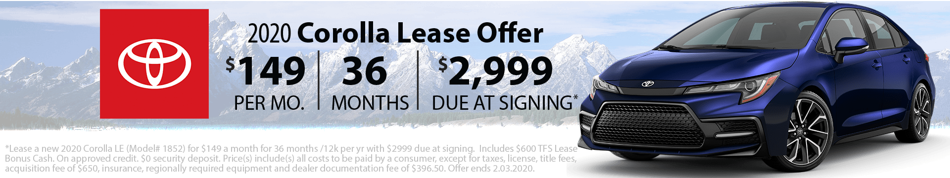 2020 Corolla Special Lease Offer 2020 Corolla Special Lease Offer
