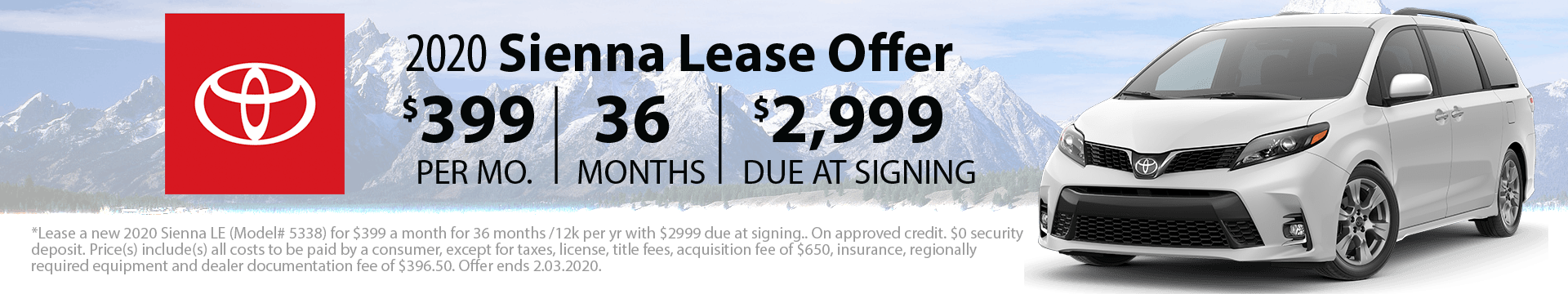 2020 Sienna Lease Offer 2020 Sienna Lease Offer
