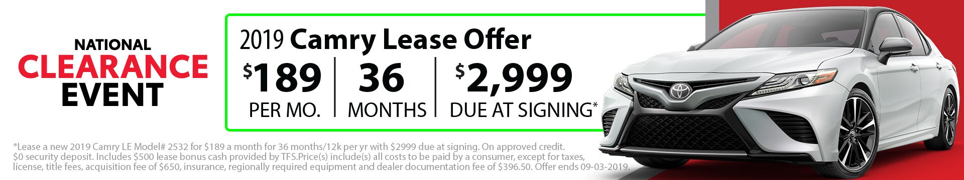 2019 Camry Lease 2019 Camry Lease