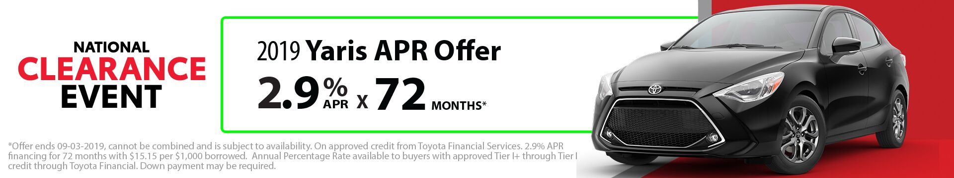 2019 Yaris APR Offer 2019 Yaris APR Offer