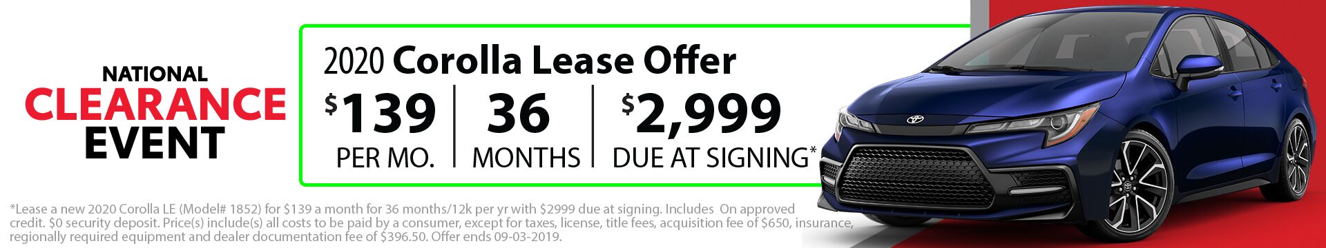 2020 Corolla Lease 2020 Corolla Lease