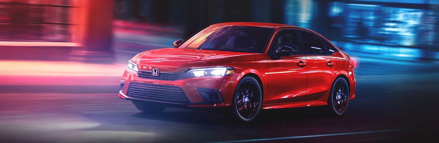 The 2022 Honda Civic on the road