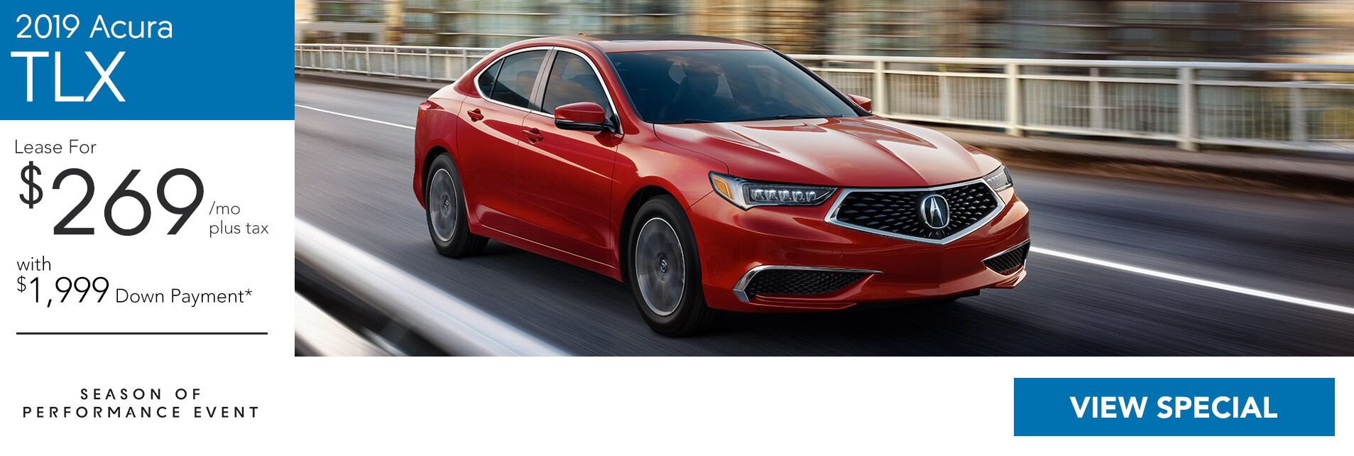 Lease a 2019 Acura TLX Tech for $269/36Mo. with $1,999 Down