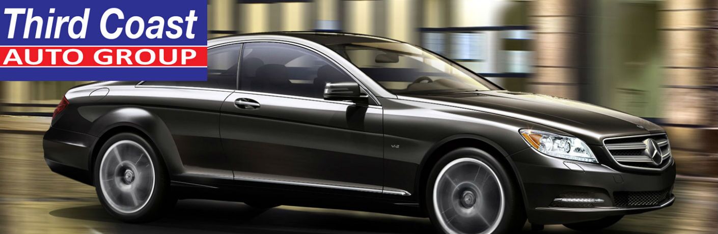 2014 Mercedes-Benz CL-Class sedan and the Third Coast Auto Group logo