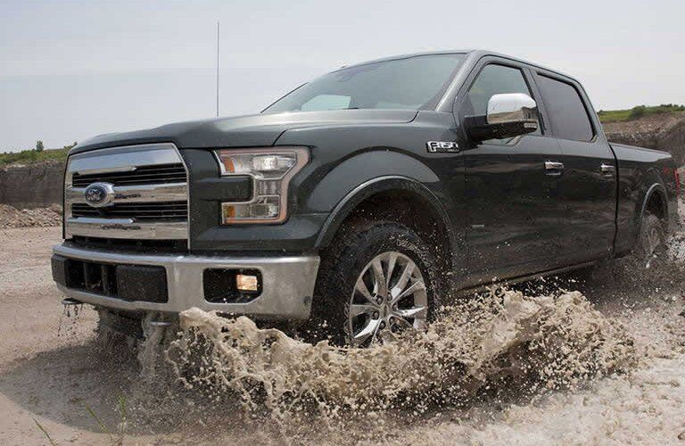 side view of a black 2016 Ford F-150