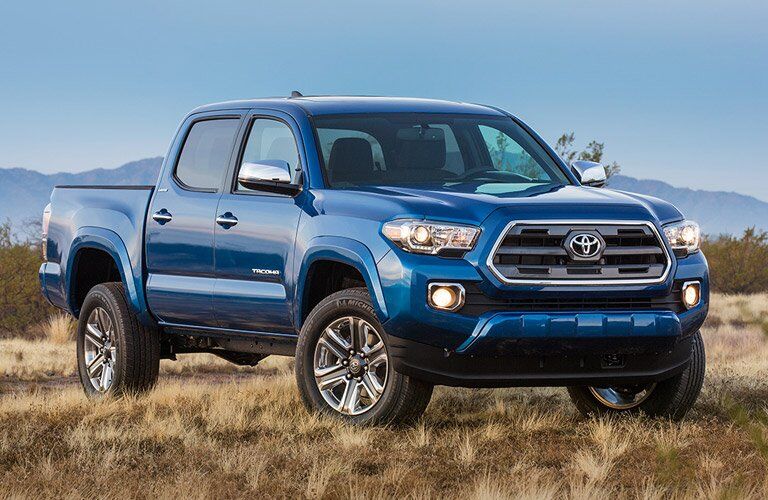blue 2016 Toyota Tacoma in a field