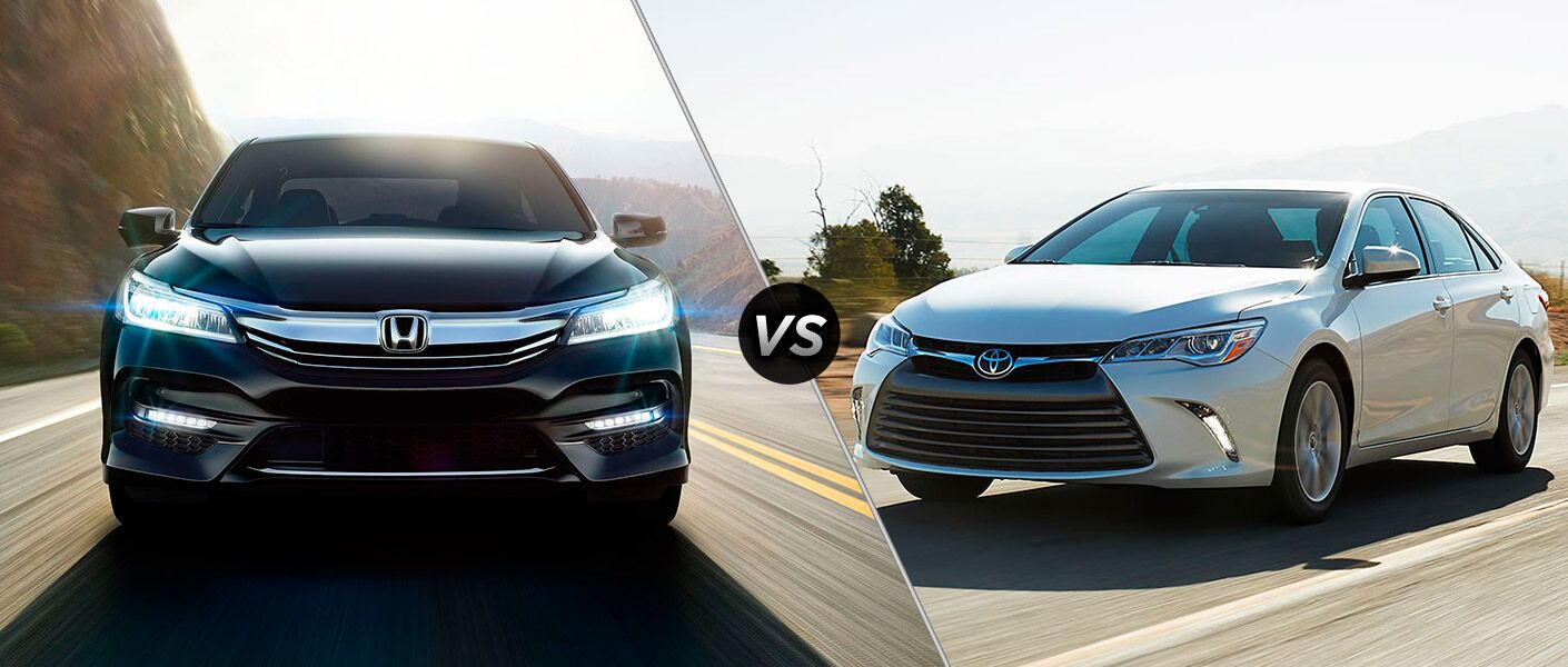 Honda and Toyota models from a few years back, separated by a diagonal line and a "VS" logo.