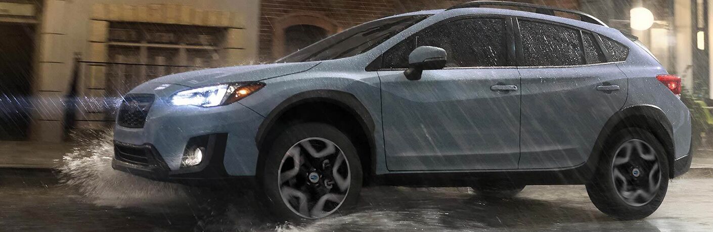 Side view of the 2019 Subaru Crosstrek on the road