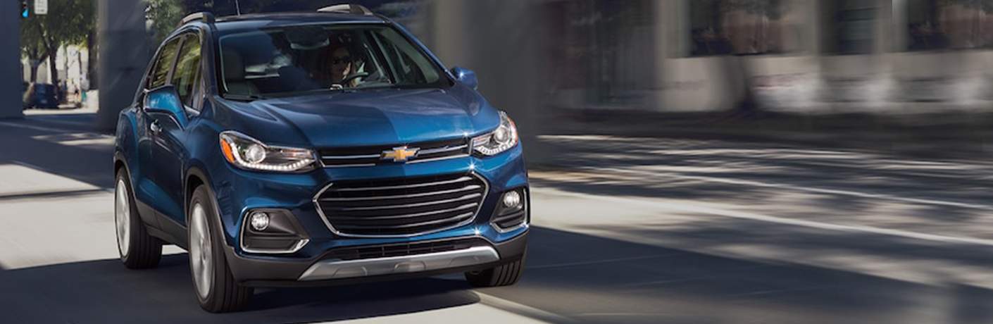 Blue Chevy Trax exterior and grille