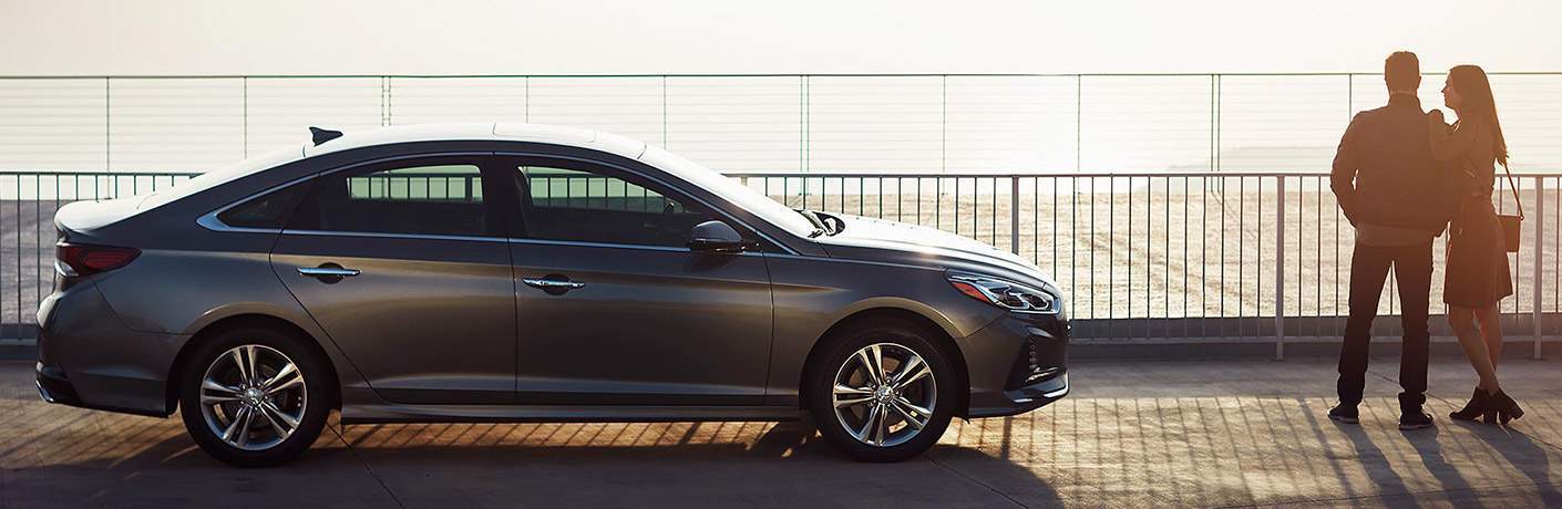 Hyundai Sonata parked at an ocean lookout