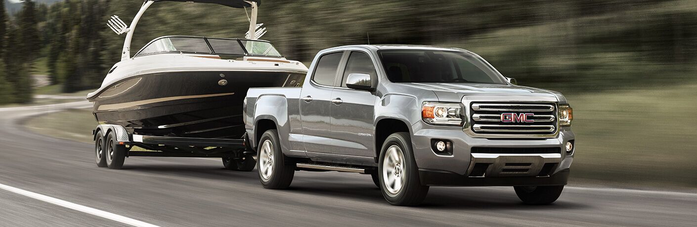 2019 GMC Canyon towing a boat