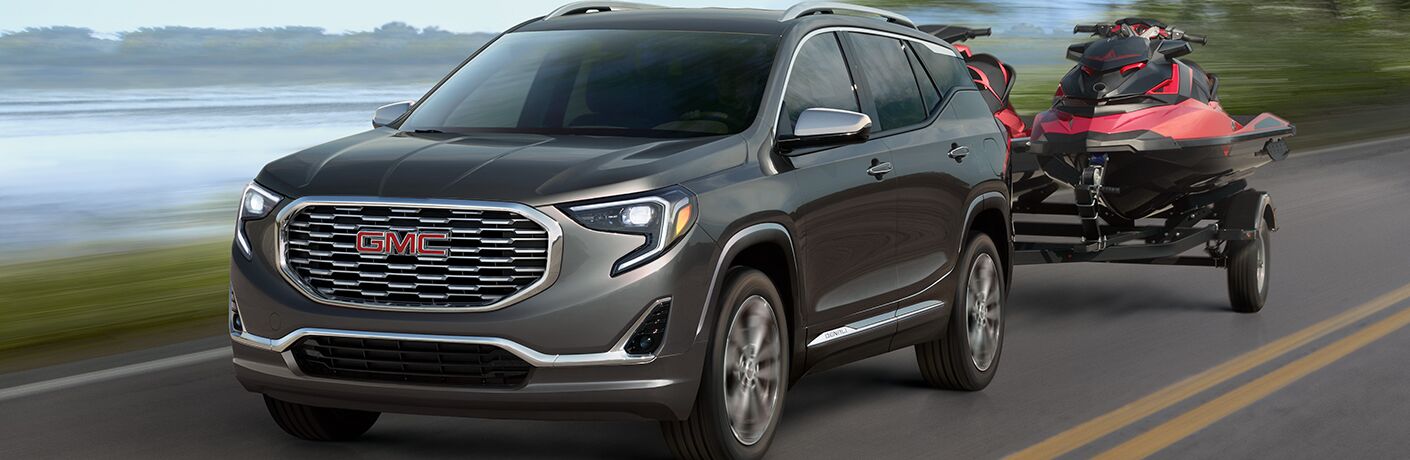 2019 GMC Terrain towing a set of jet skis