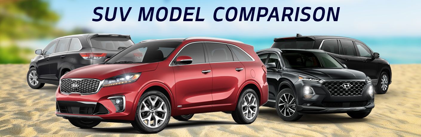 2019 Kia Sorento 2019 Hyundai Santa Fe 2019 Toyota Highlander