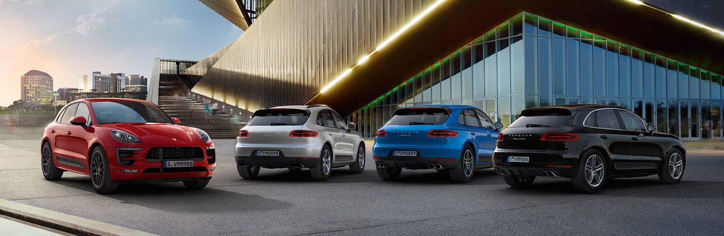 2018 Porsche Macan lineup outside of a building