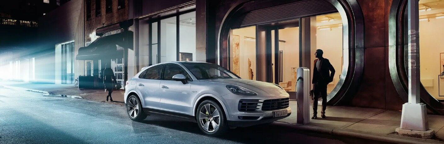 2020 Porsche Cayenne E-Hybrid plugged in