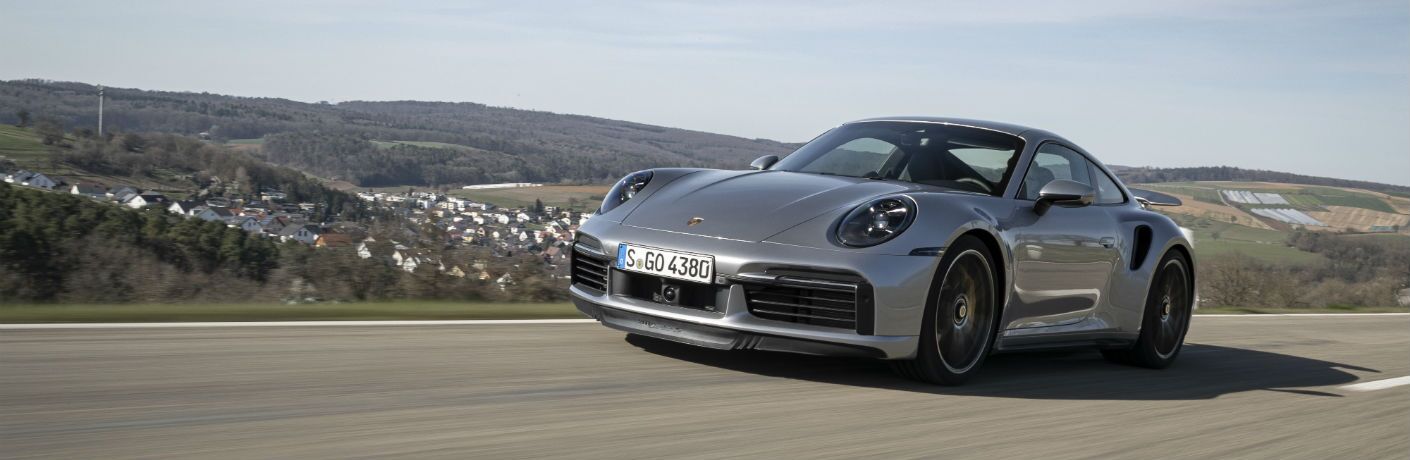A front left photo of the 2021 Porsche 911 Turbo S.