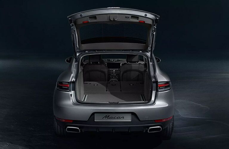 A photo of the cargo area in the back of the 2020 Porsche Macan.