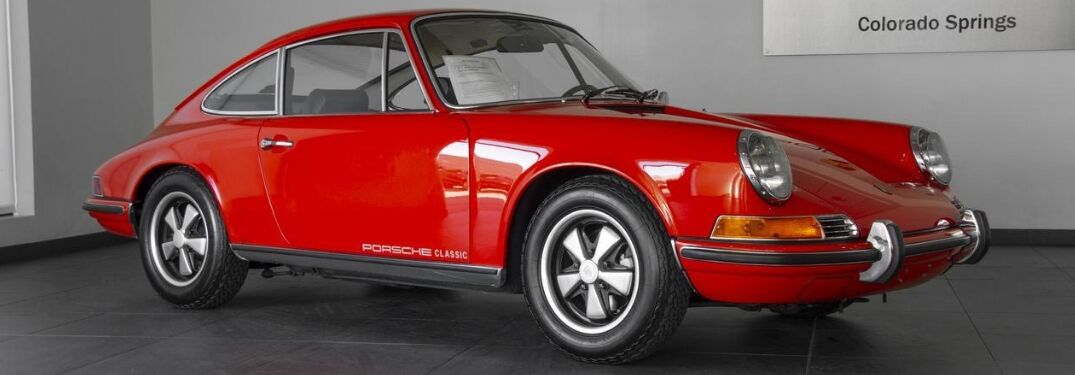 1970 Porsche 911S in Tangerine on showroom floor