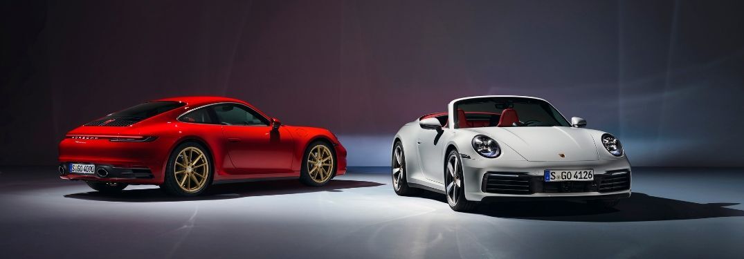 2020 Porsche 911 in red and white