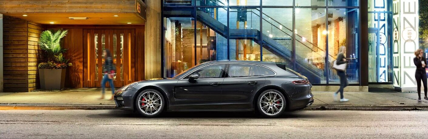 Profile view of black 2021 Porsche Panamera