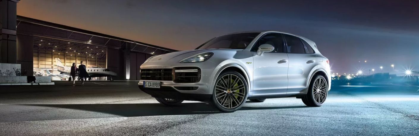 Silver 2020 Porsche Cayenne on a Runway