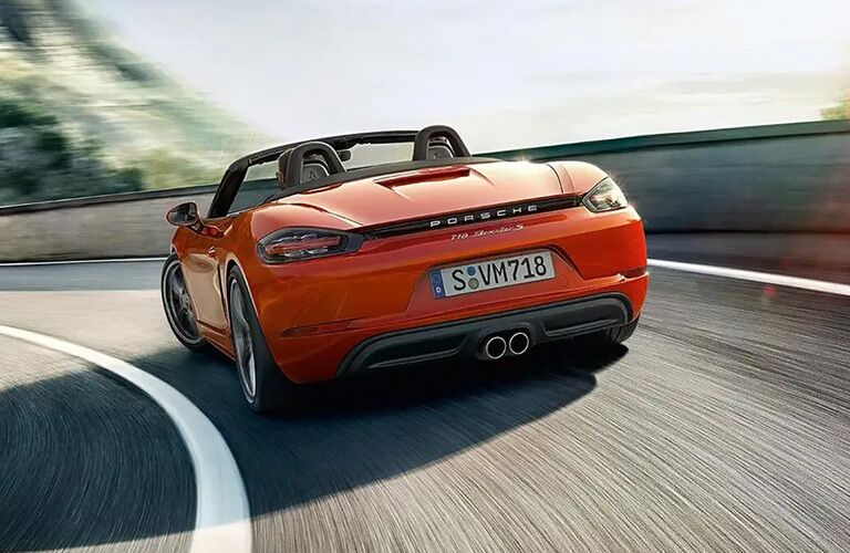 Rear view of 2021 Porsche 718 Boxster