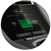 Closeup of infotainment center in 2021 Porsche Taycan