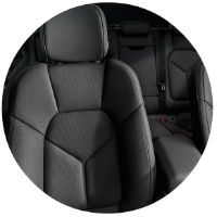 Closeup of seats in 2021 Porsche Macan