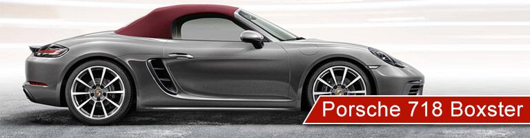 grey 2018 Porsche 718 Boxster with banner in bottom right corner