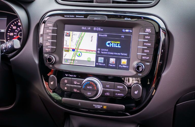 A photo of the one of the touchscreen options available in some used Kia Soul models.