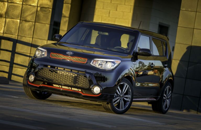 A head-on photo of a used Kia Soul model.