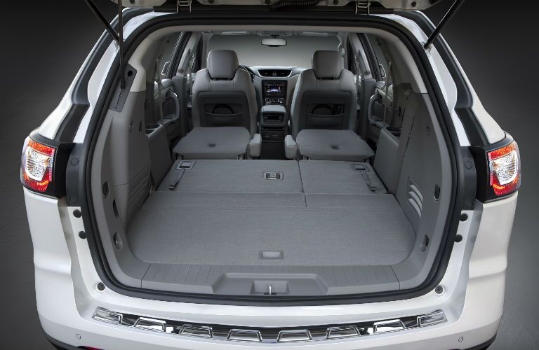 A photo of the maximum cargo configuration in the Chevy Traverse.