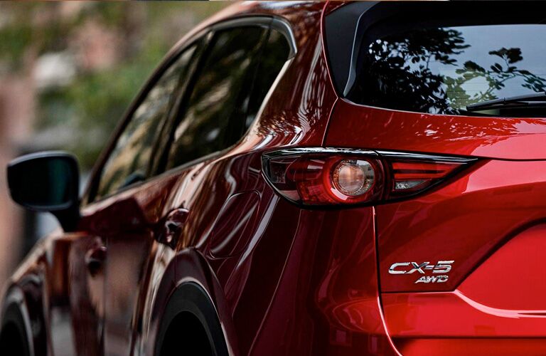 A rear exterior photo of the 2019 Mazda CX-5 showing its badge.