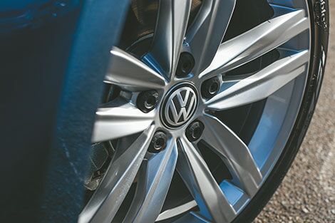 close-up of Volkswagen wheel