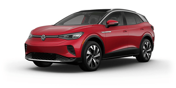 Exterior view of the ID.4 in Kings Red Metallic