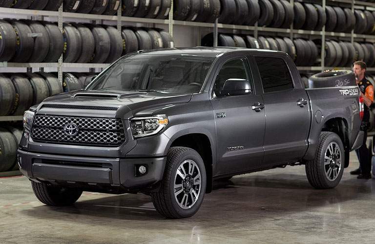 2018 Toyota Tundra parked in a garage.