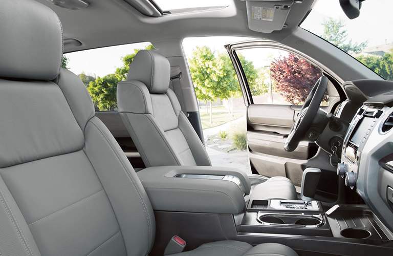 2018 Toyota Tundra side view of front seats.