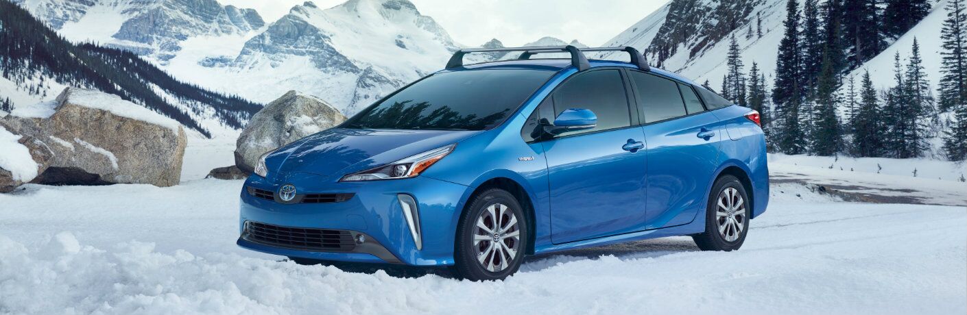 2019 Toyota Prius in the snow