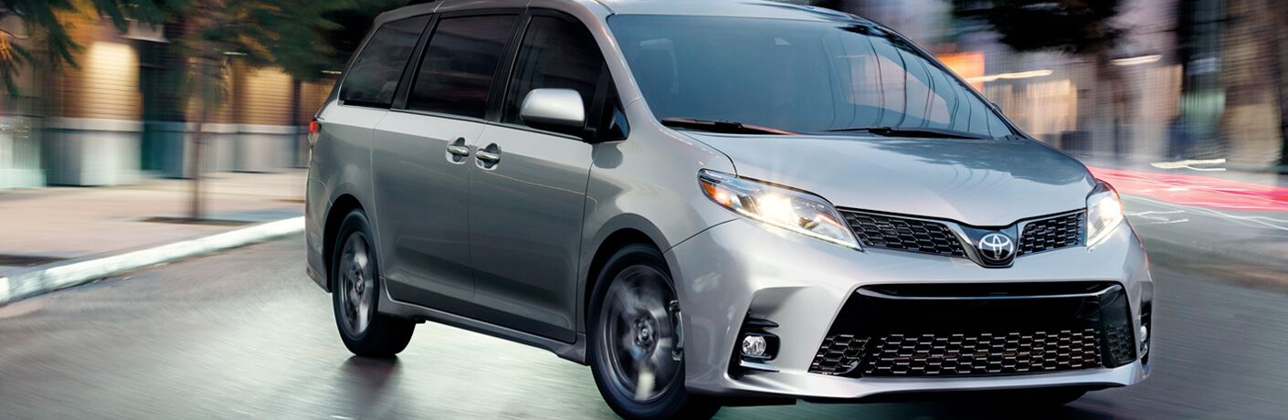 2019 Toyota Sienna gray on city streets