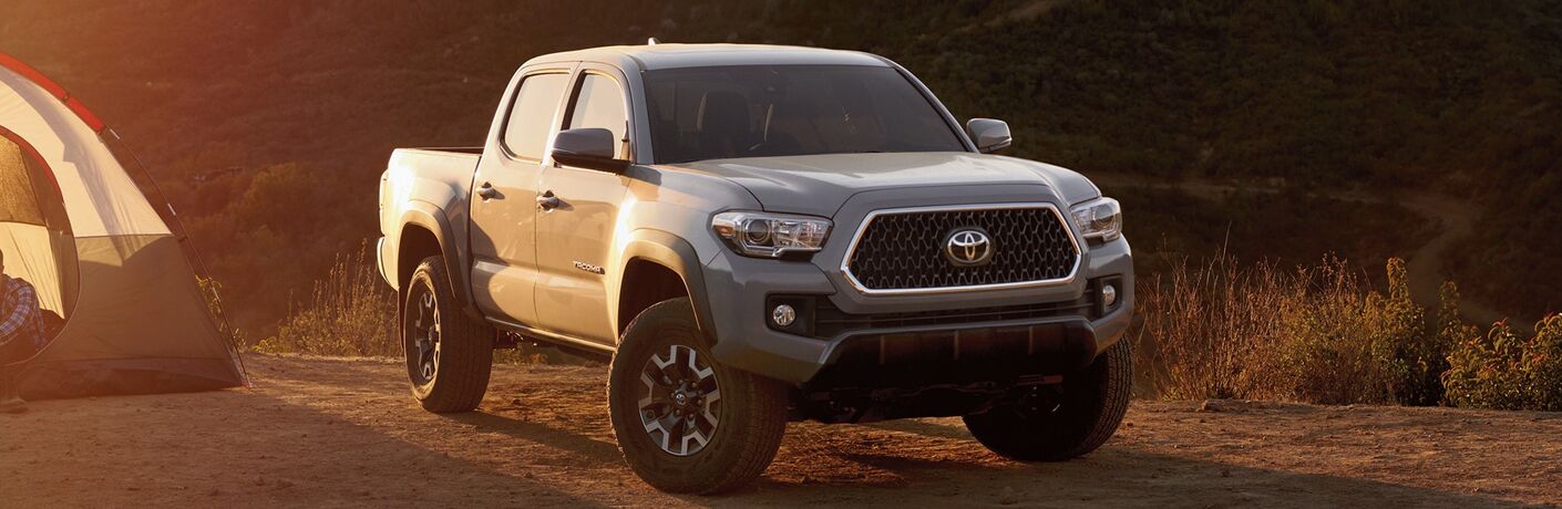 2019 Toyota Tacoma parked at a camp site