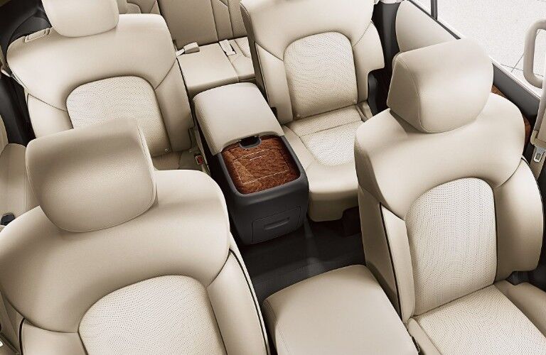 Front passenger angle of the interior of the 2019 Nissan Armada