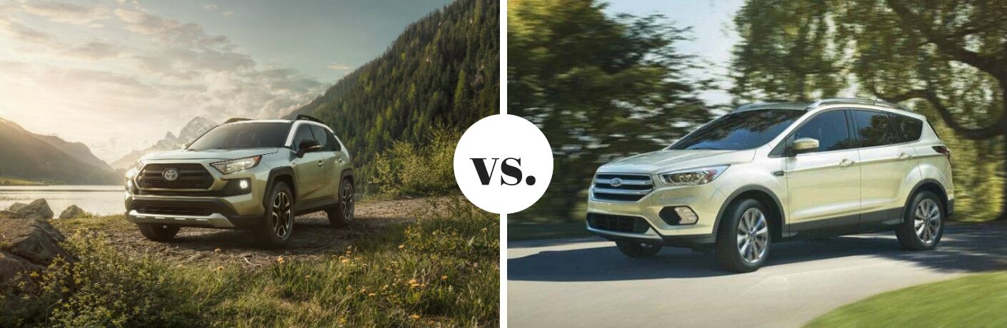 2019 Toyota RAV4 next to Ford Escape in comparison image