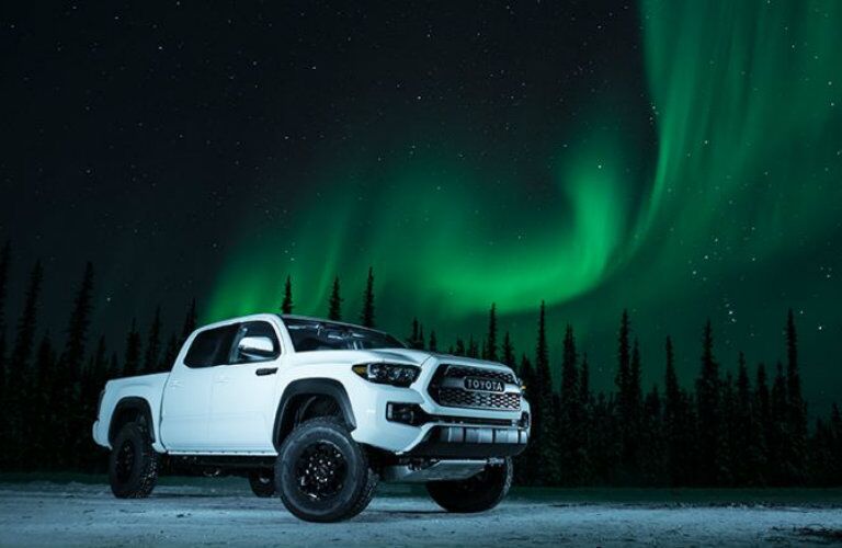 white 2017 Toyota Tacoma TRD Pro with night sky